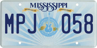 MS license plate MPJ058