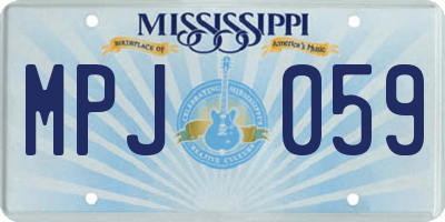 MS license plate MPJ059