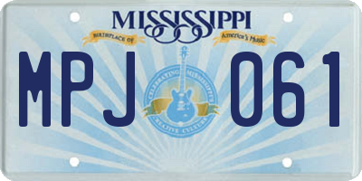 MS license plate MPJ061