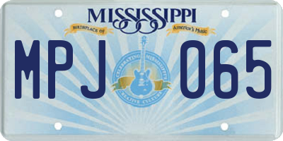 MS license plate MPJ065