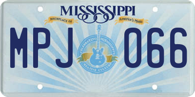 MS license plate MPJ066