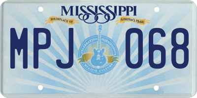 MS license plate MPJ068