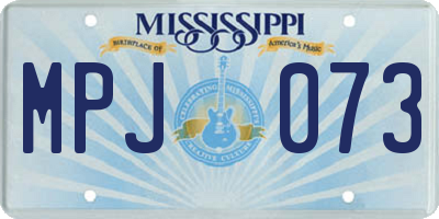 MS license plate MPJ073