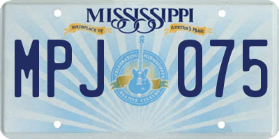MS license plate MPJ075