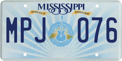 MS license plate MPJ076
