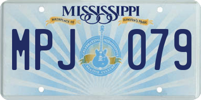 MS license plate MPJ079