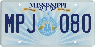 MS license plate MPJ080