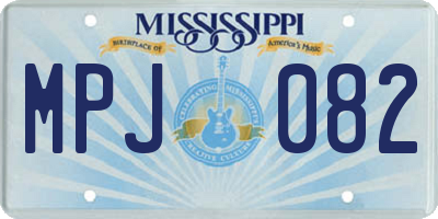 MS license plate MPJ082