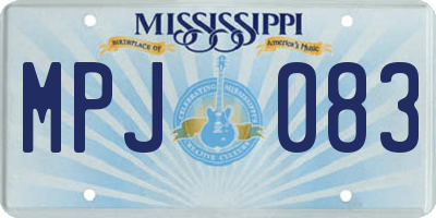 MS license plate MPJ083