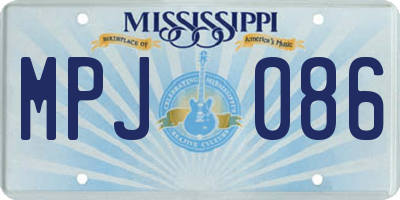 MS license plate MPJ086