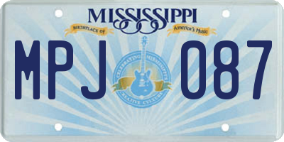 MS license plate MPJ087