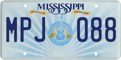 MS license plate MPJ088