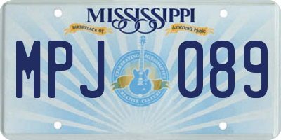MS license plate MPJ089
