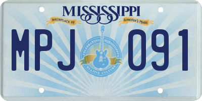 MS license plate MPJ091
