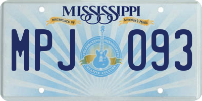 MS license plate MPJ093