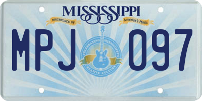 MS license plate MPJ097