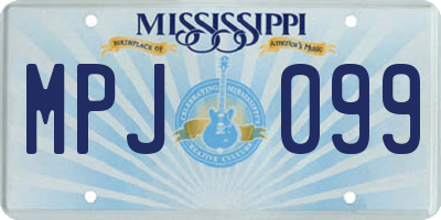 MS license plate MPJ099