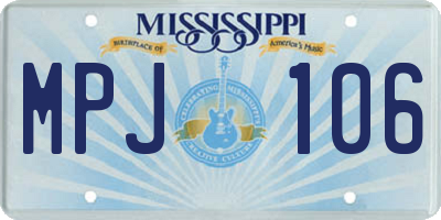MS license plate MPJ106