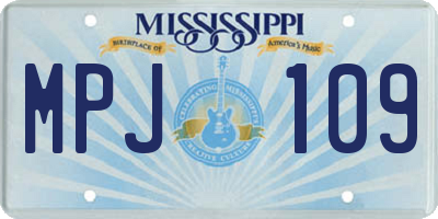 MS license plate MPJ109