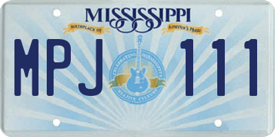 MS license plate MPJ111