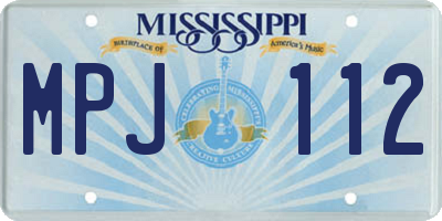 MS license plate MPJ112