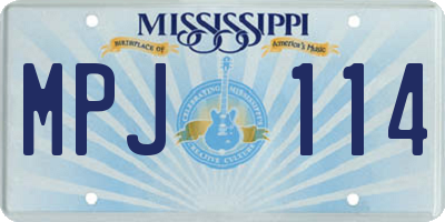MS license plate MPJ114
