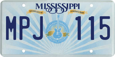 MS license plate MPJ115