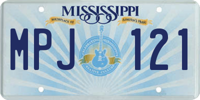 MS license plate MPJ121