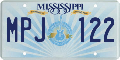 MS license plate MPJ122