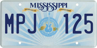 MS license plate MPJ125