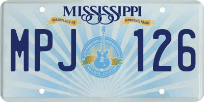 MS license plate MPJ126