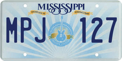 MS license plate MPJ127