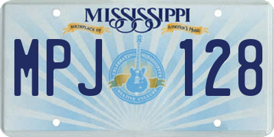 MS license plate MPJ128