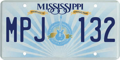 MS license plate MPJ132