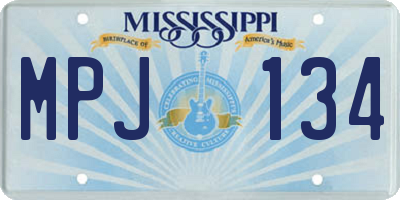 MS license plate MPJ134