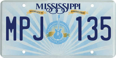 MS license plate MPJ135