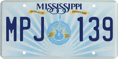 MS license plate MPJ139