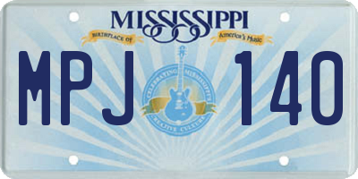 MS license plate MPJ140