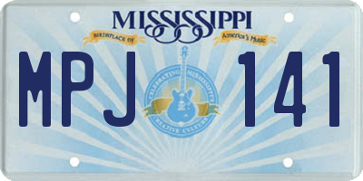 MS license plate MPJ141