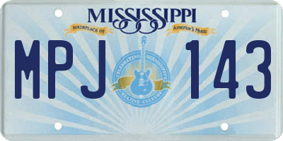 MS license plate MPJ143