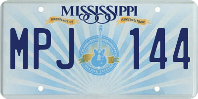 MS license plate MPJ144