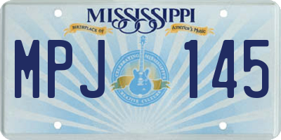 MS license plate MPJ145