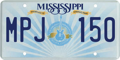 MS license plate MPJ150