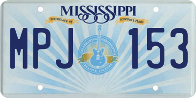 MS license plate MPJ153