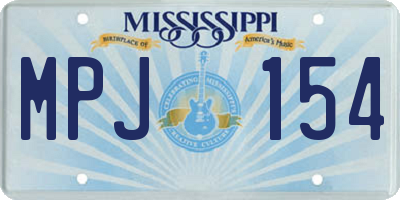 MS license plate MPJ154