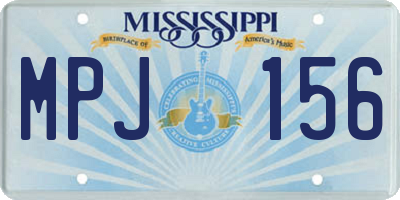 MS license plate MPJ156