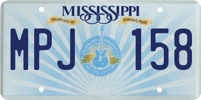 MS license plate MPJ158
