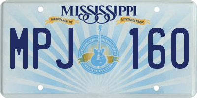 MS license plate MPJ160