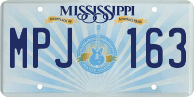 MS license plate MPJ163