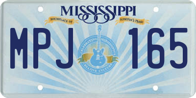 MS license plate MPJ165